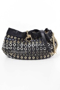 SONIA RYKIELbiju- equipment ornament chain leather shoulder bag - black Sonia Rykiel KL4QCAQA59