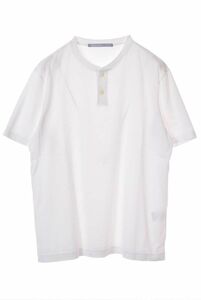 美品 JOURNEYMAN ヘンリーネック コットン Tシャツ L ホワイト ジャーニーマン KL4QBHPK61