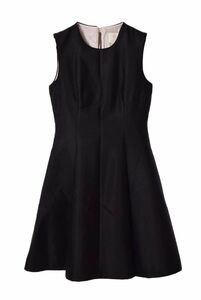 美品 kate spade new york シルク混 ドレス ワンピース 4A ブラック ケイトスペード KL4QHPL280