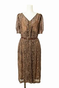  beautiful goods MUVEIL python print belt attaching One-piece 36 Brown myu veil KL4CKLUB16