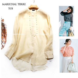  free shipping! regular price 27,500 jpy [ new goods ] made in Japan * maru car ruteru* no color sia- blouse 