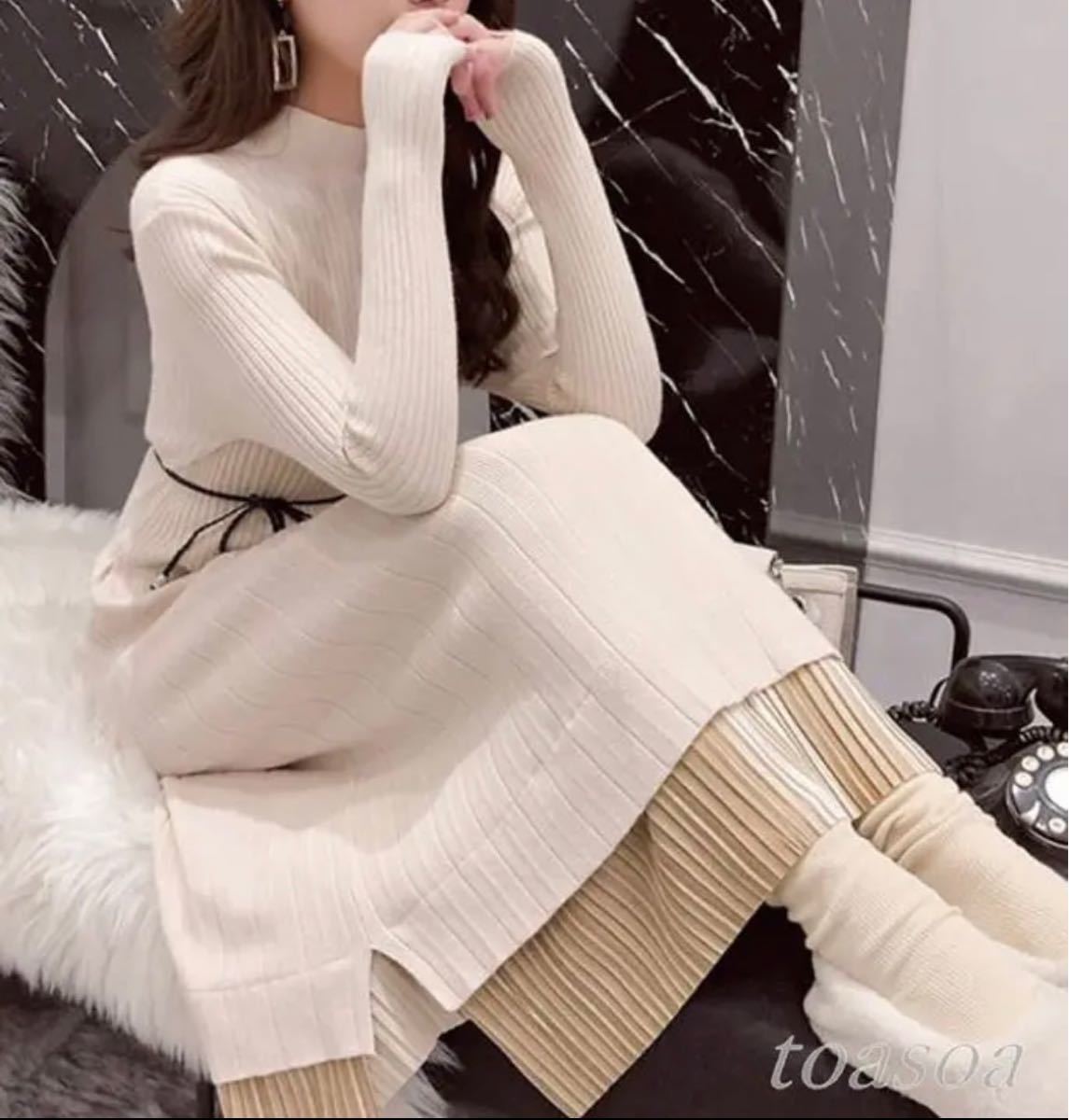 最新な 韓国 美品 【セール中】グレー GUCCI プリーツ グッチ インター