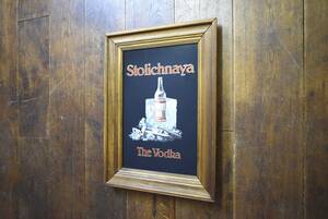 ビンテージ stolichnaya パブミラー ヴィンテージ 飾り ウォールデコ インテリア ディスプレイ 店舗什器