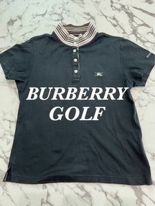 【バーバリーゴルフ】【BURBERRY GOLF】レディース ポロシャツ ゴルフウェア 黒 ブラック サイズM