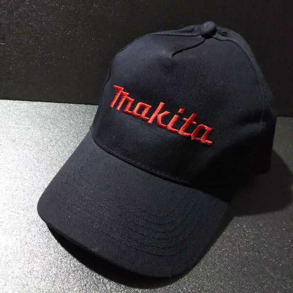 ● マキタ「makita キャップ」黒 帽子 ブラック 赤刺繍