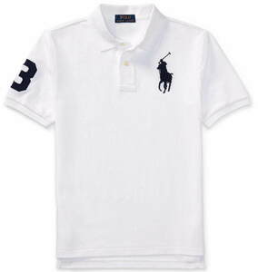[ new goods ] Ralph Lauren POLO RALPH LAUREN # deer. . polo-shirt # lady's M~L / US Boys L # big po knee white regular goods 