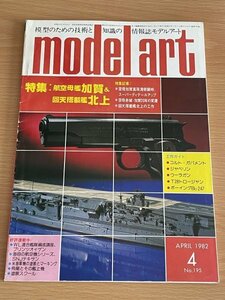 モデルアート 1982年4月 No.195◆航空母艦加賀＆回天搭載艦北上