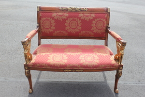 フランスアンティーク アンピール様式 アームチェア ヨーロピアン クラシック 飾り椅子 イス 高級 ゴールド 豪華 ショップ ルイ13世 1