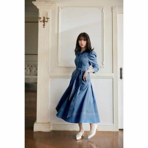 her lip to＊デニムパフボリュームスリーブドレス完売品Denim-Trimmed Volume Sleeve Dress