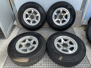 社外品 215/80R15 6.5J+28 6穴 PCD139.7 15インチ 2017年製 スタッドレスタイヤホイール 4本セット 122