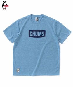 特注サイズ CHUMS Logo T-Shirt DRY Lt.Indigo チャムス ロゴ Tシャツ ドライ ライト インディゴ（メンズ）CH01-1953／XXL／2XL