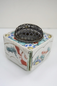  antique old fine art era thing / old Imari * Arita / censer silver fire . cover / overglaze enamels * Edo period?