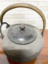 霰紋鉄瓶　湯沸 茶道具 時代物 古美術　骨董品　（二階）_画像2