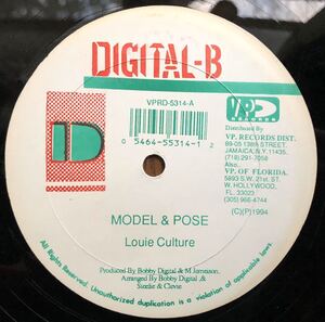 レア 倉庫出 シュリンク 1994 Louie Culture / Model & Pose ｂ/w Johnny Osbourne / Rock With You Original US 12 Digital-B デジビー