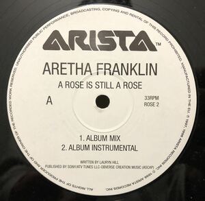レア 倉庫出 プロモのみ 1998 Aretha Franklin / A Rose Is Still A Rose アレサ フランクリン Original UK Promo 12 Arista アリスタ