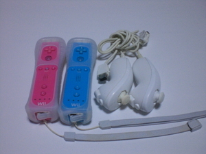 RSJN27【即日配送 送料無料 動作確認済】Wiiリモコン ヌンチャク ジャケット ストラップ ブルー ピンク 2個セット RVL-003 RVL-004