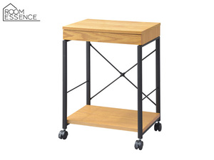  higashi . desk wagon side Wagon natural with casters shelves drawer side table desk END-330NA.... Manufacturers direct delivery free shipping 