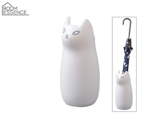 東谷 傘立て 陶器 猫 ねこ ホワイト 白 高さ約34.5cm おしゃれ アンブレラスタンド 小物入れ CLY-13WH あずまや メーカー直送 送料無料