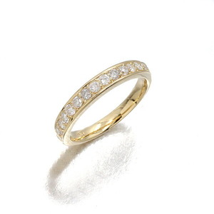 K18YG half Eternity diamond ring 11.5 number D0.50ct yellow gold 750