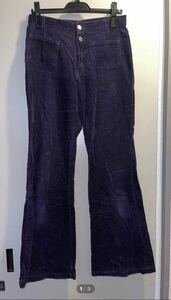  corduroy pants purple lady's 67 size 