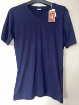 【特価】　ヘルスニット　Healthknit VネックTシャツ　ネイビー　新品タグ付き　Mサイズ_画像1