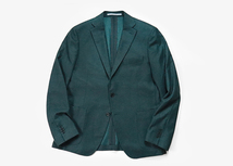 ● Cantarelli ◆テーラードジャケット グリーン サイズ52 ウールフランネル イタリア製 カンタレリ ◆ZX7_画像1