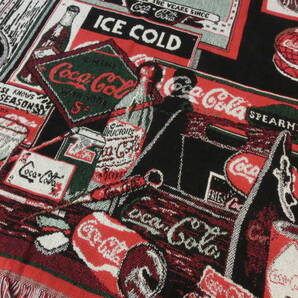 USA ビンテージ コカコーラ Coca-Cola ラグマット カーペット 敷物 ブランケット ビン 缶 瓶 看板 昭和 レトロ 60s 70s 80s インテリア古着の画像5