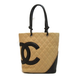 CHANEL Chanel Tote Bag Cambon Line Medium Tote Bag Beige Leather Used, Chanel, Bag, bag, Handbag