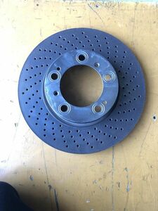  Porsche 911 GH-997M9701KF original front left brake rotor drilled PORSHE BRAKE ROTOR ID:364