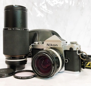 ①ニコン F2 7420921 一眼レフ フィルムカメラ フィルター レンズ ケース付き（NIKKOR-O.C AUTO 35mm 1.2）動作未確認 ジャンク