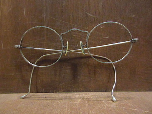 ビンテージ30's●PROTEXサイドマウント彫金ラウンド眼鏡●220419i1-eygls 1930sアンティークスネークブリッジ丸メガネ