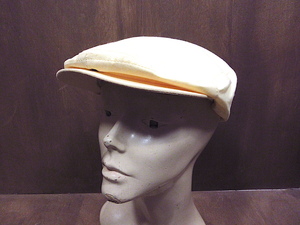 ビンテージ70's●DERBY CAPハンチング帽レモンイエローsize L-XL●220429r3-m-cp-htg古着帽子1970sキャップメンズ