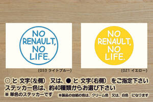 NO RENAULT, NO LIFE. ステッカー ルノー_ルーテシア_トゥインゴ_クリオ_キャプチャー_カングー_2_エクスプレス_改_造_カスタム_ZEALルノー