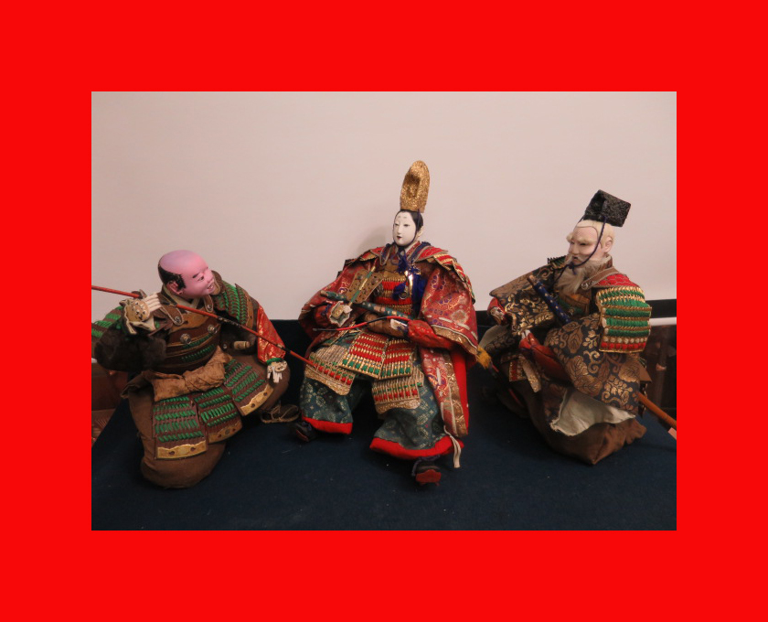 : [Doll Museum] Emperor Ojin and Takeuchi no Sukune F-133 Hina dolls, Hina accessories, Hina palace. Makie Hina, season, Annual Events, Children's Day, May Dolls