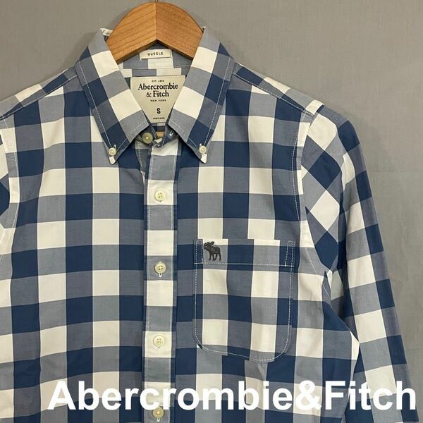 アバクロ Abercrombie&Fitch アバクロンビー&フィッチ ボタンダウンシャツ　チェック柄　ファッション　衣類　メンズ　S175サイズ　長袖