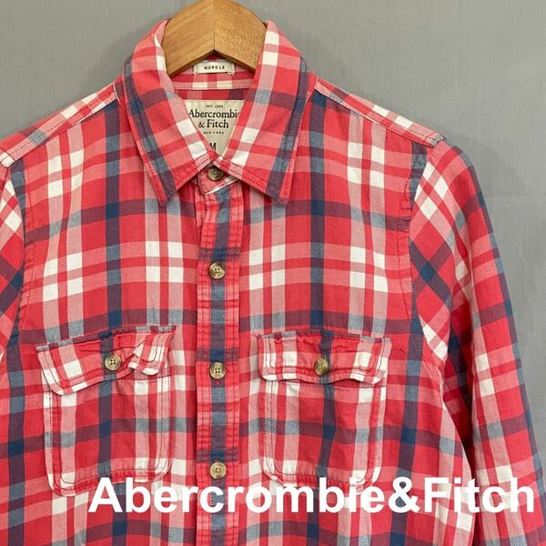 アバクロ Abercrombie&Fitch アバクロンビー&フィッチ チェックシャツ メンズ　Mサイズ ファッション　衣類　長袖