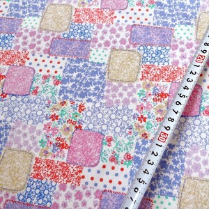 パッチワーク柄 しっかりめ Tシャツニット ab50 パッチワーク 175×100cm ニット生地