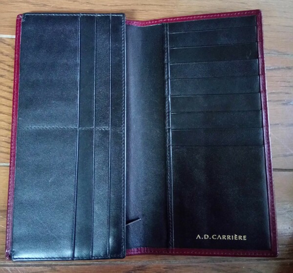 送料込 A.D.CARRIERE スペイン製 レザー 本革 長財布