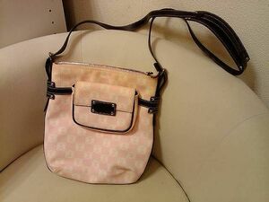 ★送料無料即決★ロエベ（LOEWE）PVC アナグラム　 ピンク ショルダーバッグ