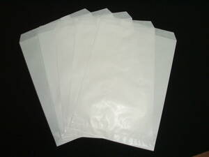 ラッピング袋５枚　平袋（白）　薄手の簡易包装紙