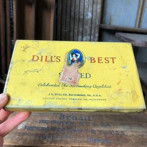 DILL'S BEST タバコ缶 シガー シガレットケース ヴィンテージ アンティーク インダストリアル ディスプレイ ピンナップガール 小物収納