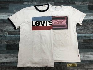 〈レターパック発送〉LEVI'S リーバイス メンズ ビッグロゴプリント 半袖Tシャツ 2枚セット まとめ売り L/G 白