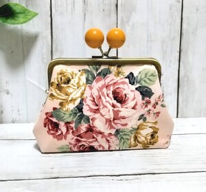 アンティーク 薔薇 あめ玉 角型 親子がま口 お財布ポーチ