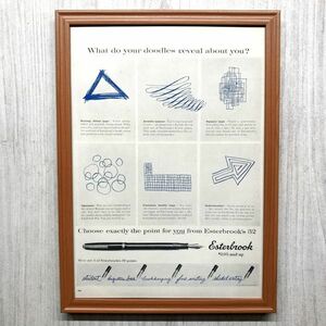 ■即決◆1957年(昭和32年) Esterbrook エスターブルック 32 万年筆【B4-5628】アメリカ ビンテージ雑誌広告【B4額装品】当時物本物★同梱可