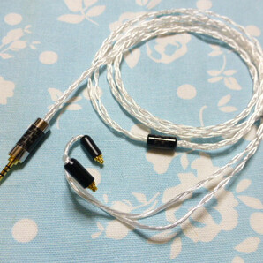 SENNHEISER IE900 IE600 AKG N30 N5005 用 切り込み入 MMCX 銀メッキOFC 八芯 ブレイド編み込み 2.5mm4極 (カスタム可能) Shure JVC