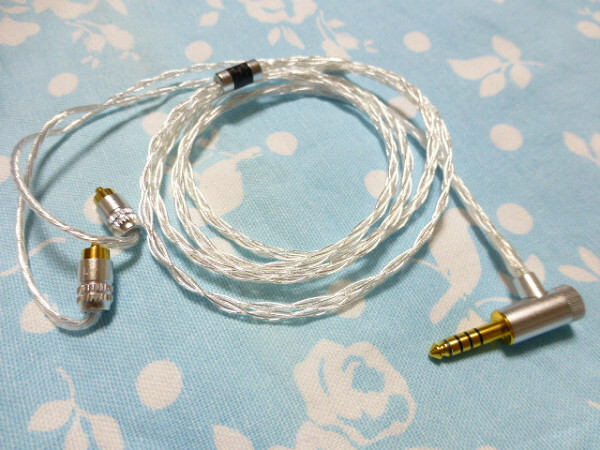 SONY IER-Z1R 用ケーブル 銀メッキOFC 八芯 ブレイド編み 4.4mm5極 L字 互換コネクタ IER-M7 IER-M9 Fiio M15 ZX507 Cayin N8