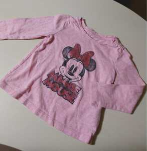 babyGAP Disney ベビーギャップ ミニー長袖Tシャツ 薄手トップス 2years 95 美品 ラメTシャツ 薄手シャツ