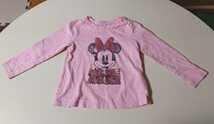 babyGAP Disney ベビーギャップ ミニー長袖Tシャツ 薄手トップス 2years 95 美品 ラメTシャツ 薄手シャツ_画像2