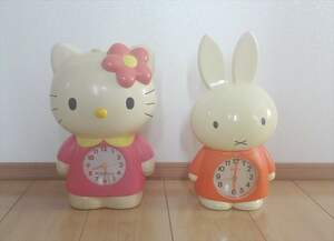  б/у рабочий товар!35 год перед тем покупка! Hello Kitty общая длина примерно 32cm& Miffy общая длина примерно 34cm* Miffy звук сигнализация! Kitty Chan. электронный звук *2 шт. комплект 