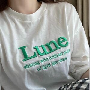 しまむら　立体刺繍Tシャツ　グリーン　M